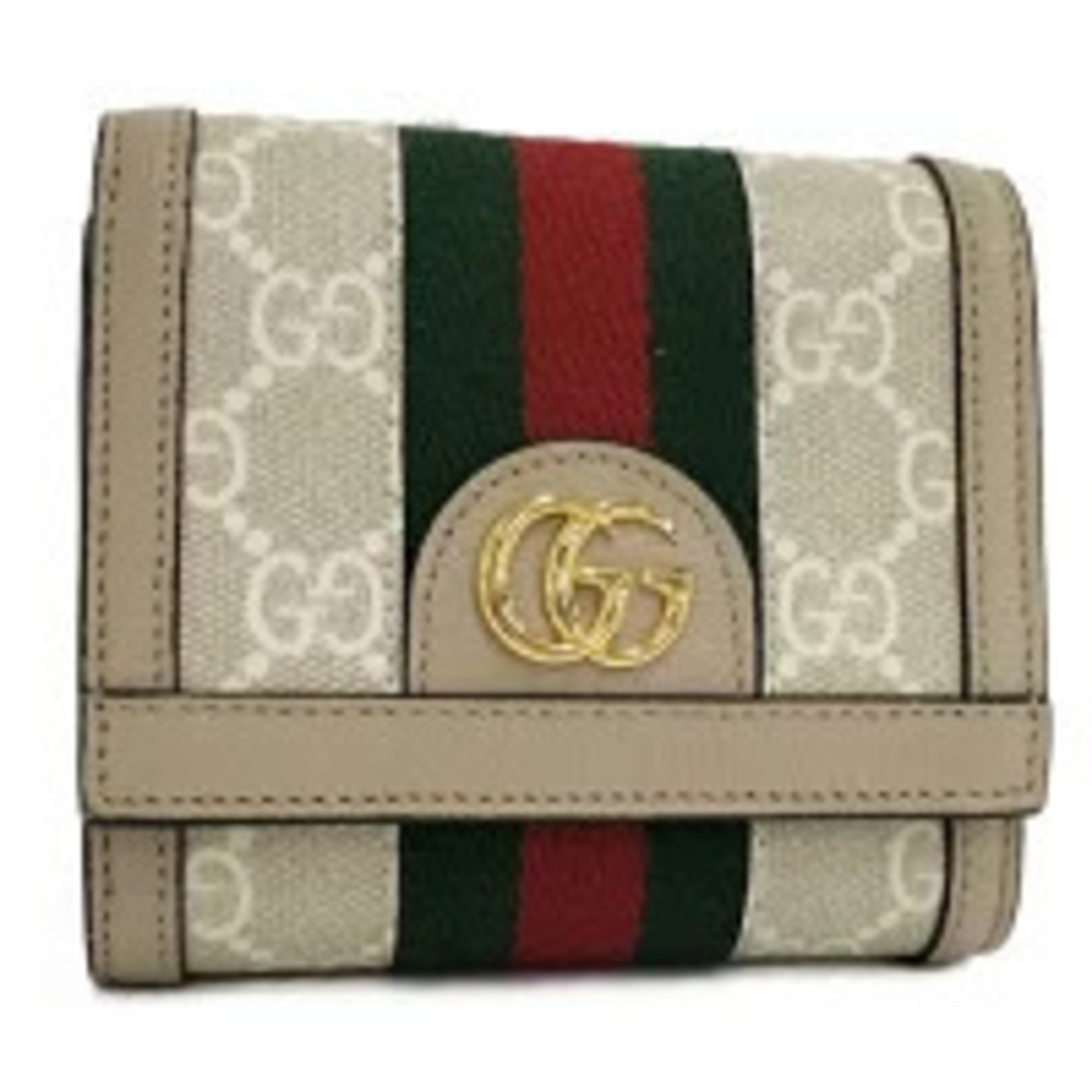 Gucci Ophidia GG Wallet Supreme Bi fold Beige Cream